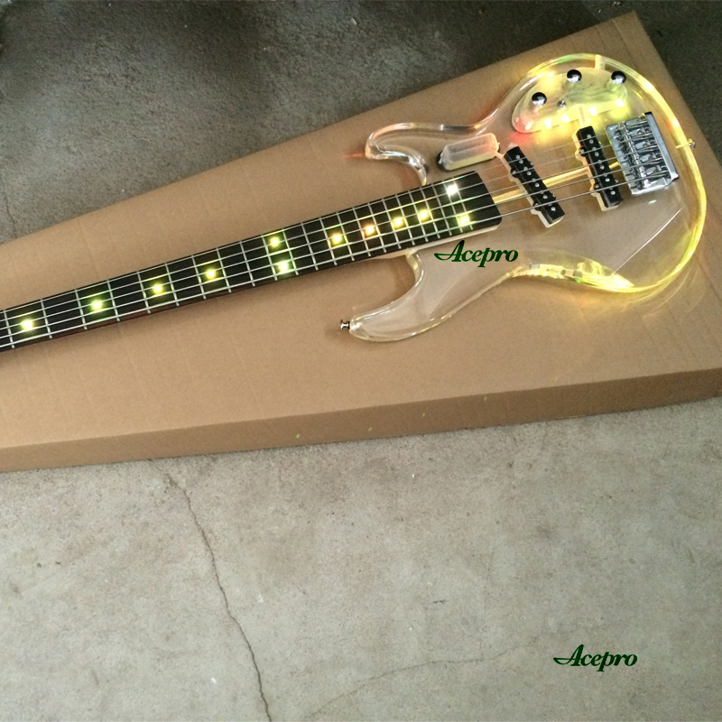 Bass Guitar Fretless - 5-strunowa akrylowa gitara basowa elektryczna z