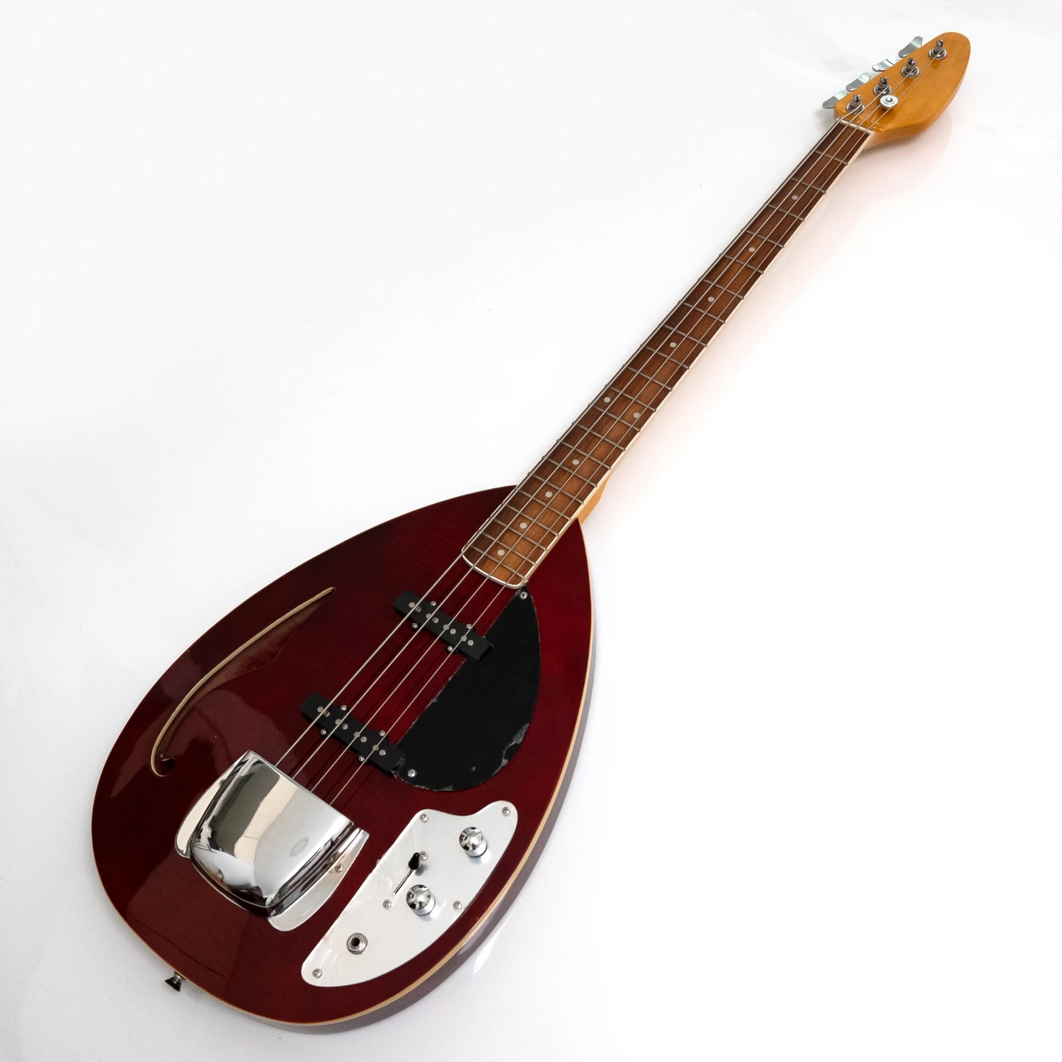 Bass Guitar Fretless - Gitara basowa elektryczna, półokapowa, 4-strunowa, korpus