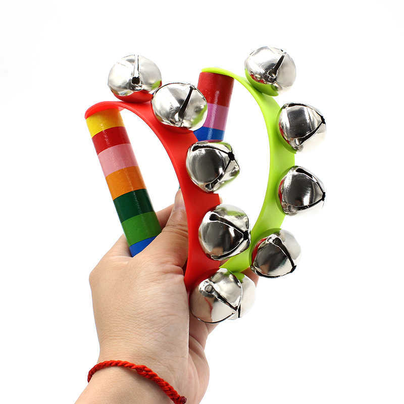 A Musical Instrument You Shake - Dzwoneczki Ręczne Tęczowe Drewniane Instrumenty Perkusyjne