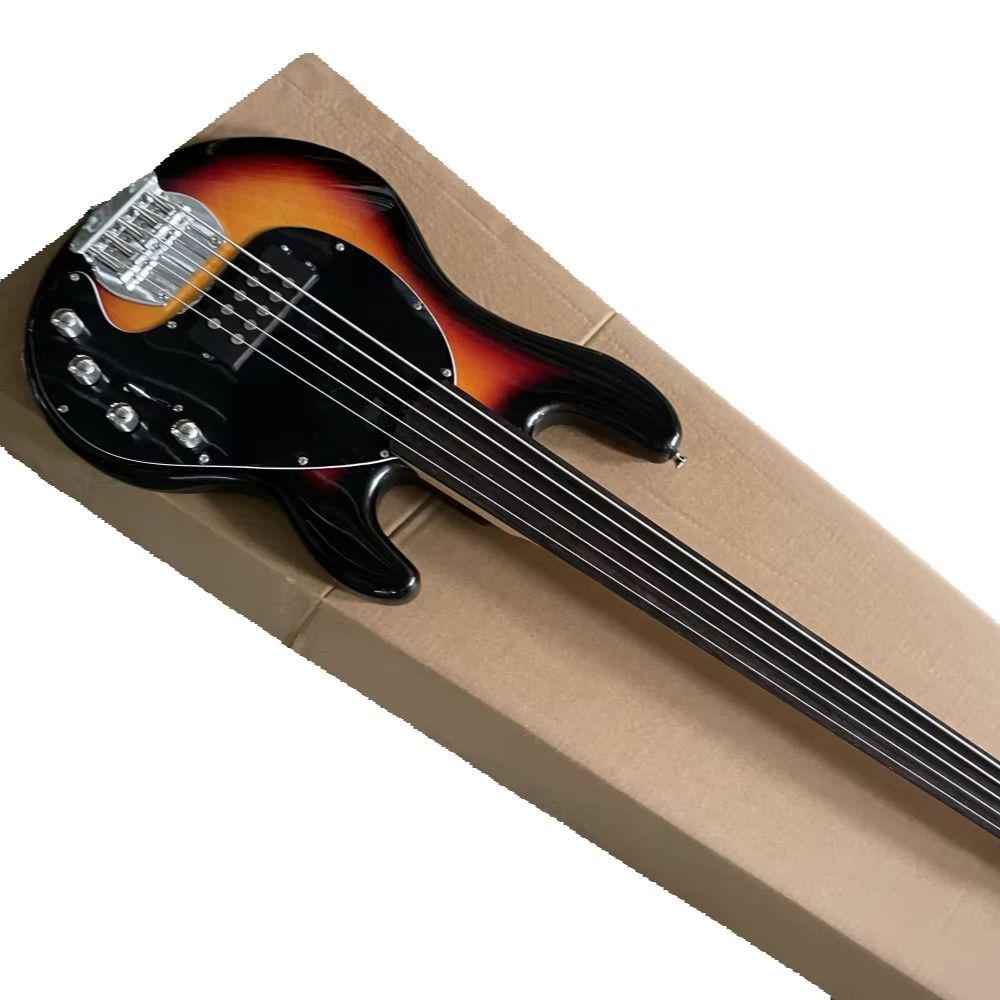 Bass Guitar Fretless - Gitara basowa sunset z 5 strunami,