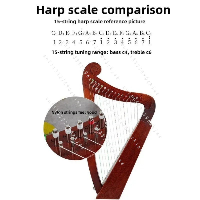 Ręcznie Robiona 15-tonowa Harf – Musical Instrument Harp recenzja i cena