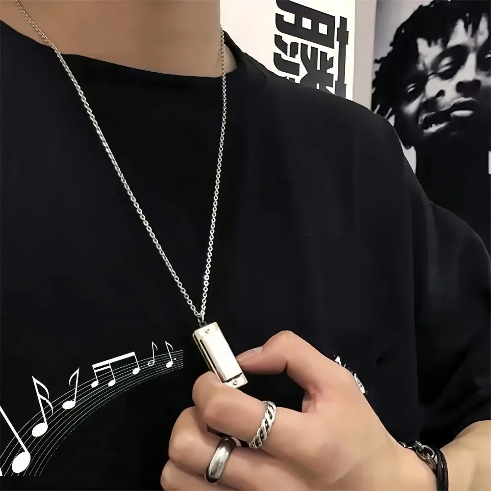Mini Harmonijka Naszyjnik Męsk – Musical Instrument You Blow recenzja i cena