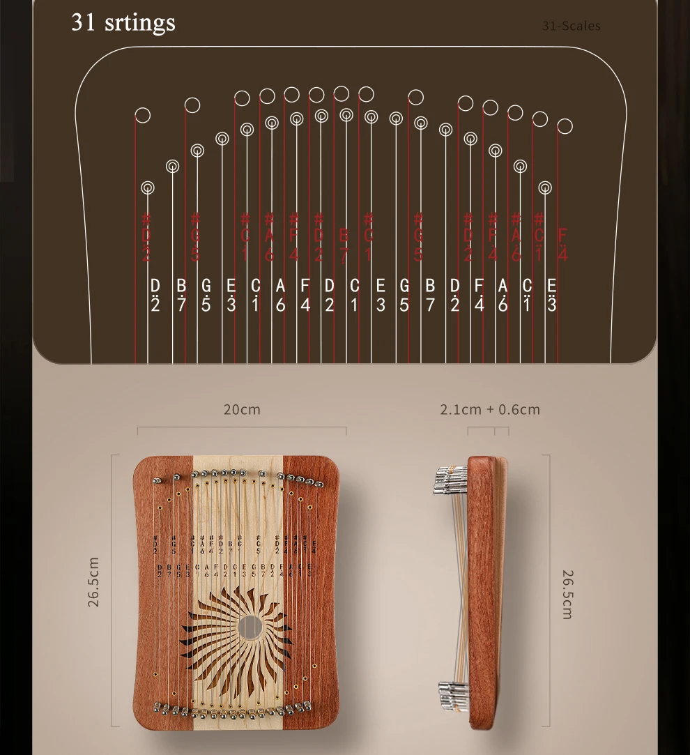 Hluru Lira 31 Strunowa Lira Pa – Musical Instrument Harp recenzja i cena